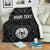 Tahiti Personalised Premium Blanket - Tahiti Seal In Polynesian Tattoo Style (Black) - Polynesian Pride