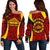 Hawaii Women's Off Shoulder Sweater - Protect Mauna Kea Art - Polynesian Pride