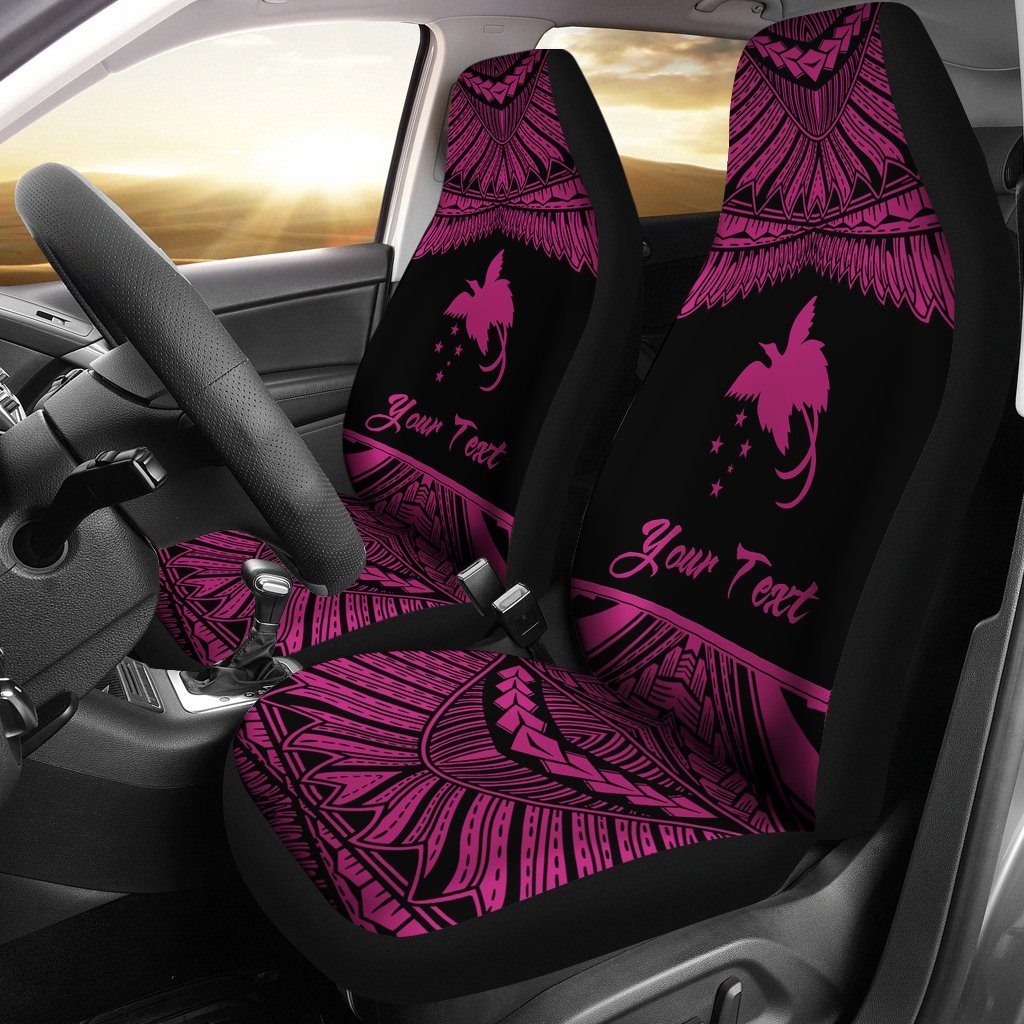 Papua New Guinea Polynesian Custom Personalised Car Seat Covers - Pride Pink Version Universal Fit Pink - Polynesian Pride