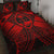 Guam Polynesian Quilt Bed Set - Red Guam Coat Of Arms Polynesian Tattoo Red - Polynesian Pride