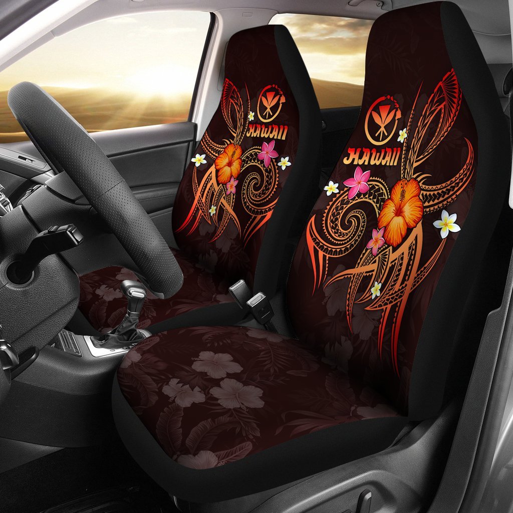 Polynesian Hawaii Car Seat Covers - Legend of Kanaka Maoli (Red) Universal Fit Red - Polynesian Pride