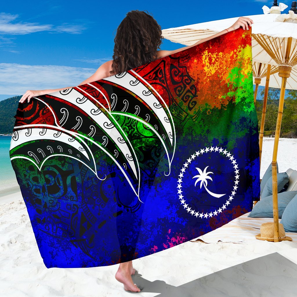 Chuuk Sarong - Tropical Leaf Rainbow Color SARONG ONE SIZE Rainbow Color - Polynesian Pride