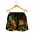 Tuvalu Polynesian Women's Shorts - Turtle With Blooming Hibiscus Reggae - Polynesian Pride