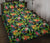 Tropical Pattern With Pineapples Palm Leaves And Flowers Quilt Bed Set - Polynesian Pride