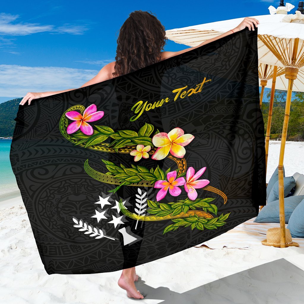 Kosrae Polynesian Custom Personalised Sarong - Plumeria Tribal Women One Size Black - Polynesian Pride