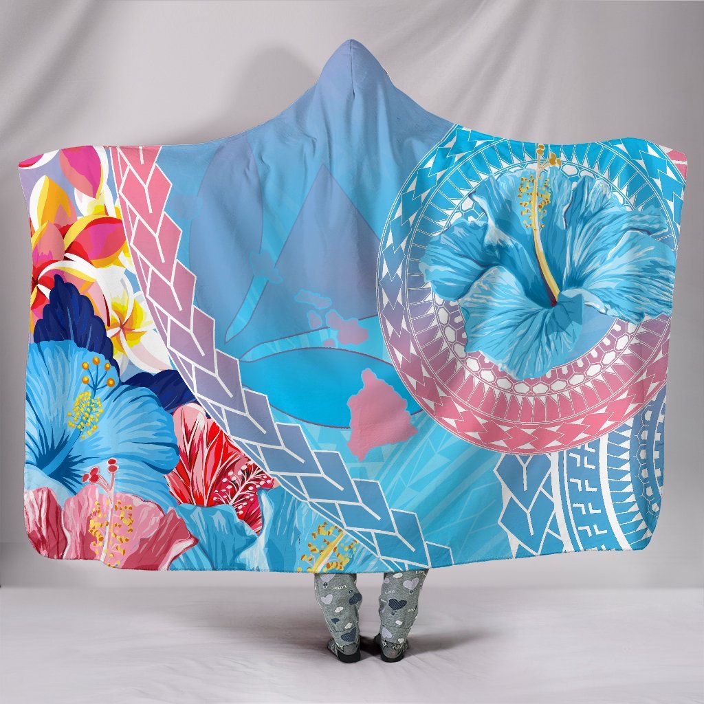 Hawaii Map Sweet Dream Kanaka Polynesian Hibiscus Hooded Blanket - Polynesian Pride