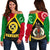 Vanuatu Polynesian Women's Off Shoulder Sweater - Vanuatu Flag and Coat Of Arms Black - Polynesian Pride