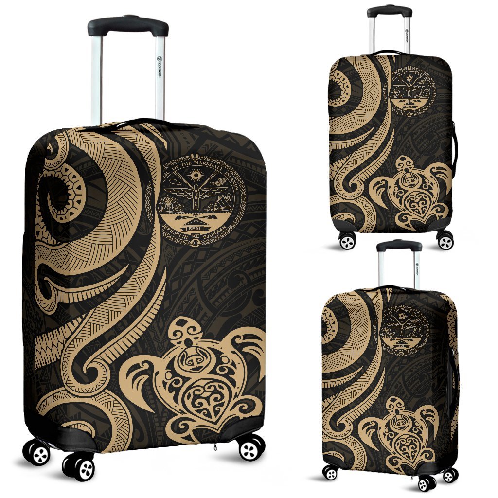 Marshall Islands Luggage Covers - Tentacle Turtle Gold Gold - Polynesian Pride