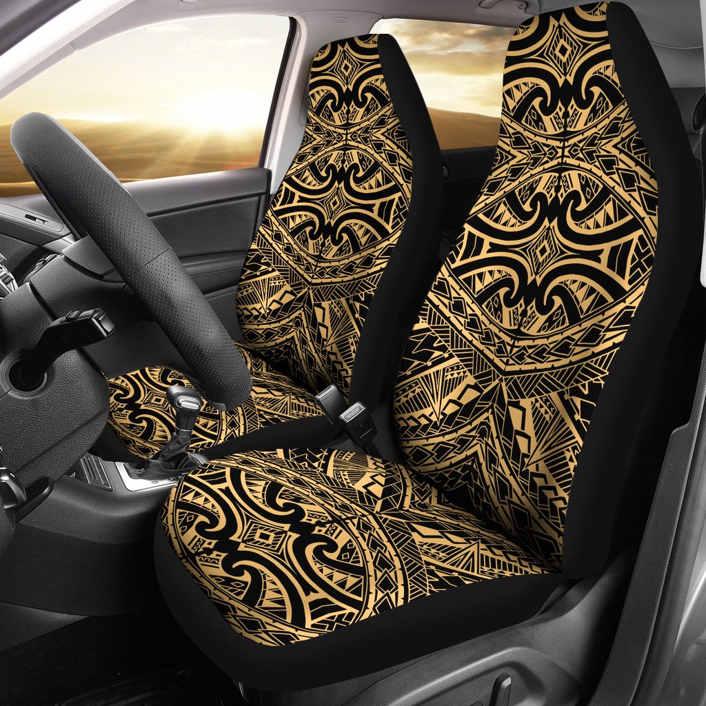 Polynesian Car Seat Cover - Polynesian Tattoo 21 Universal Fit Gold - Polynesian Pride