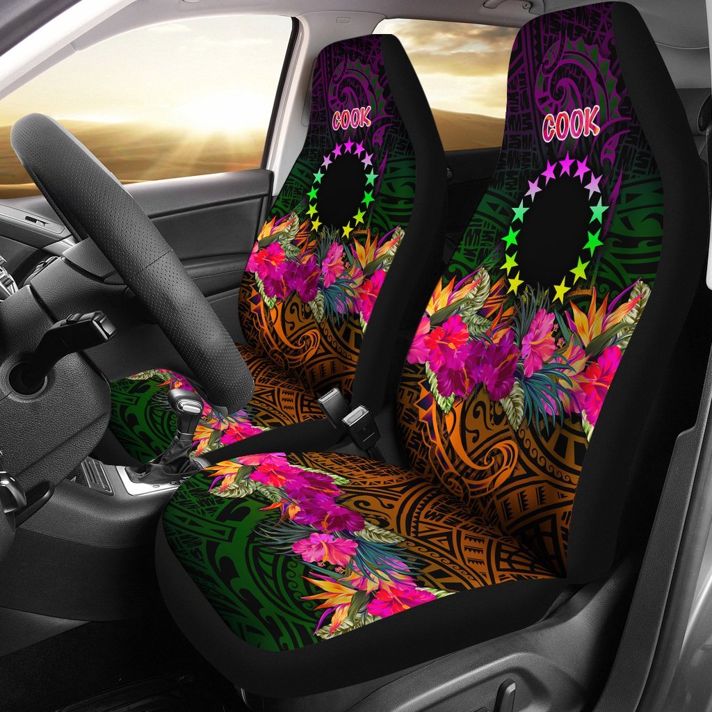 Cook Islands Polynesian Car Seat Covers - Summer Hibiscus Universal Fit Reggae - Polynesian Pride
