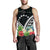 Cook Islands Men's Tank Top - Cook Islands Coat of Arms & Polynesian Tropical Flowers White - Polynesian Pride