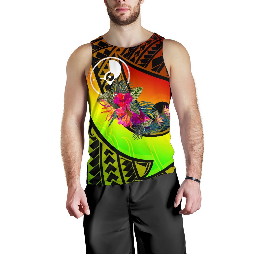 Yap Men's Tank Top - Polynesian Hook And Hibiscus (Reggae) Reggae - Polynesian Pride