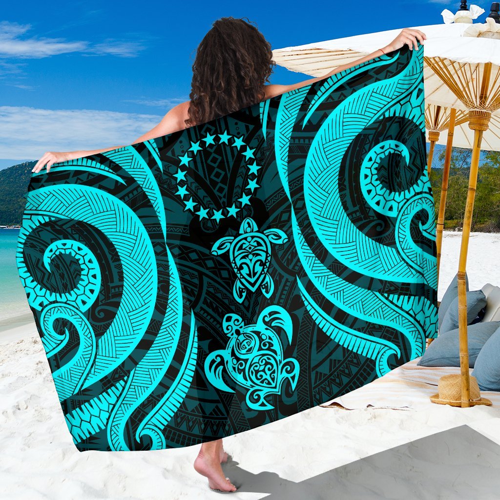 Cook Islands Sarong - Tentacle Turtle Turquoise SARONG ONE SIZE TURQUOISE - Polynesian Pride