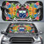 Samoa Auto Sun Shades - Coat Of Arms With Tropical Flowers Auto Sun Shade - Samoa Universal Fit Black - Polynesian Pride