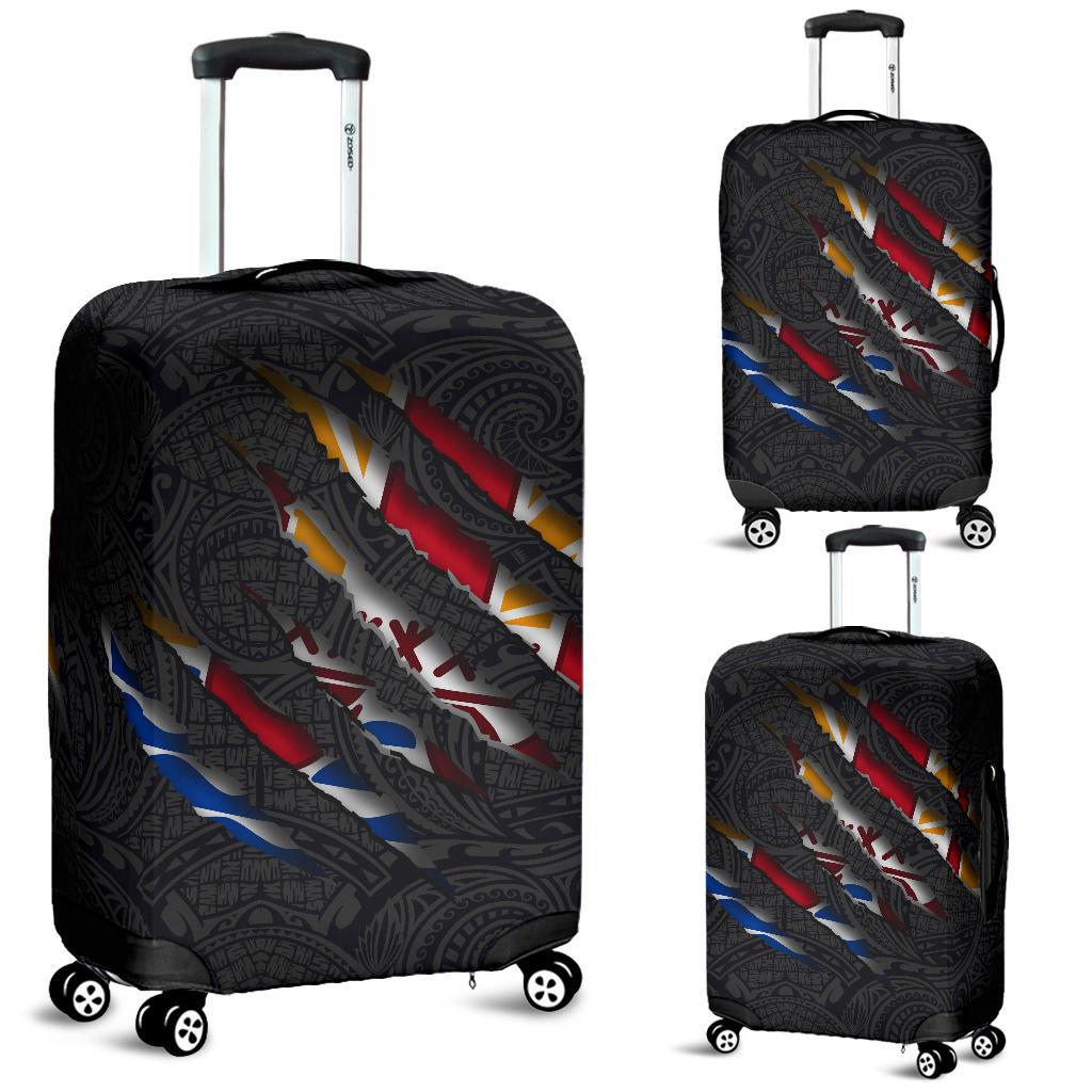 French Polynesia Luggage Covers - Scratch Style Black - Polynesian Pride