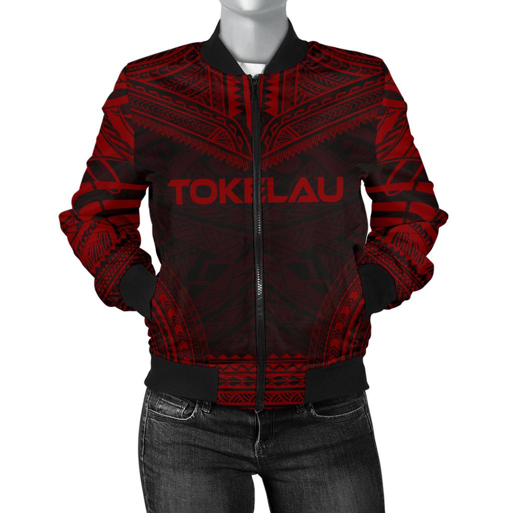 Tokelau Polynesian Chief Women'S Bomber Jacket - Red Version Red - Polynesian Pride