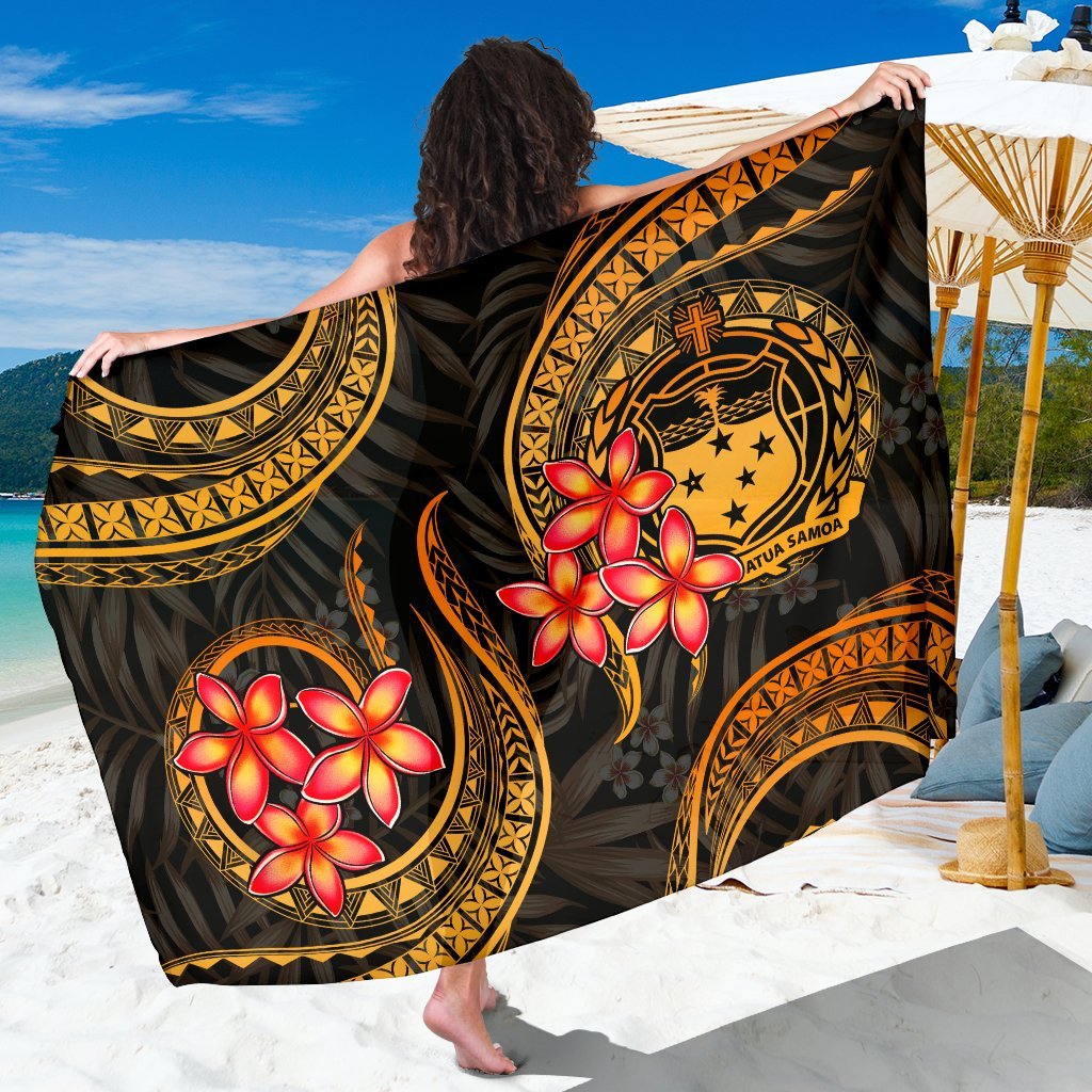 Samoa Polynesian Sarong - Gold Plumeria SARONG ONE SIZE GOLD - Polynesian Pride