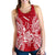 New Caledonia Polynesian Women Tank Top Map Red White Red - Polynesian Pride