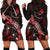 Yap Polynesian Hoodie Dress - Turtle With Blooming Hibiscus Red Red - Polynesian Pride