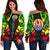 Tahiti Women's Off Shoulder Sweater - Polynesian Tattoo Reggae Art - Polynesian Pride