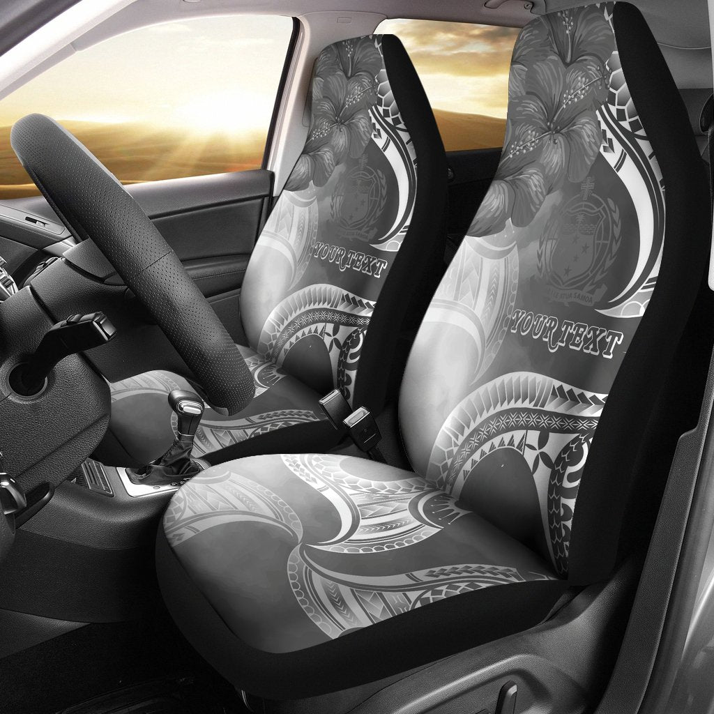 Samoa Custom Personalised Car Seat Covers - Samoa Seal Wave Style (Black) Universal Fit Black - Polynesian Pride