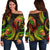 American Samoa Polynesian Off Shoulder Sweater - Reggae Plumeria Art - Polynesian Pride