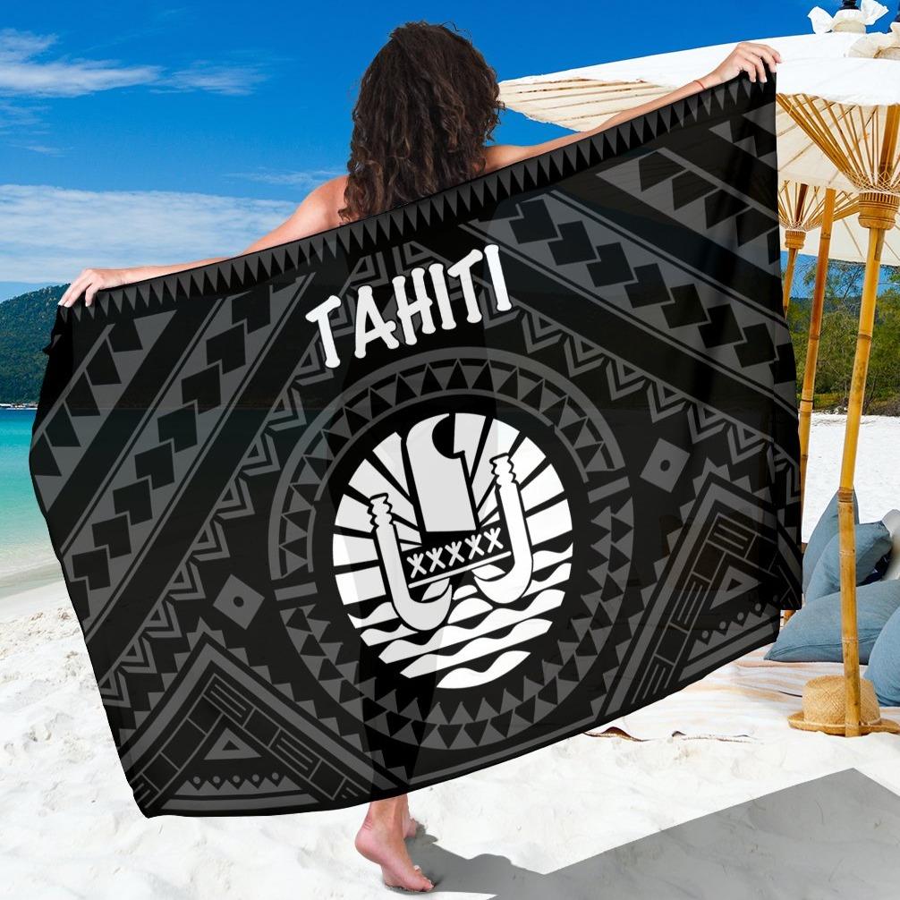 Tahiti Sarong - Tahiti Seal In Polynesian Tattoo Style (Black) One Style One Size Black - Polynesian Pride