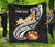 Tonga Custom Personalised Premium Quilt - Tonga Seal Polynesian Patterns Plumeria (Black) - Polynesian Pride