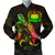 Samoa Polynesian Men's Bomber Jacket - Turtle With Blooming Hibiscus Reggae Reggae - Polynesian Pride