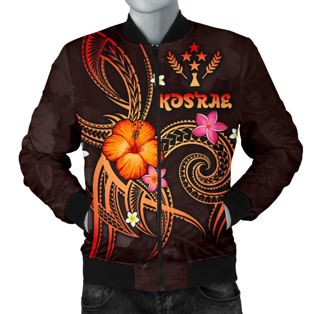 Kosrae Polynesian Men's Bomber Jacket - Legend of Kosrae (Red) Red - Polynesian Pride