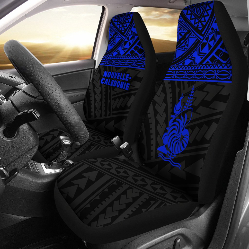 New Caledoni Car Seat Covers - New Caledoni Blue Coat Of Arms Polynesian Tattoo Universal Fit Blue - Polynesian Pride