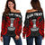 American Samoa Polynesian Custom Personalised Women's Off Shoulder Sweater - American Samoan Spirit Red - Polynesian Pride