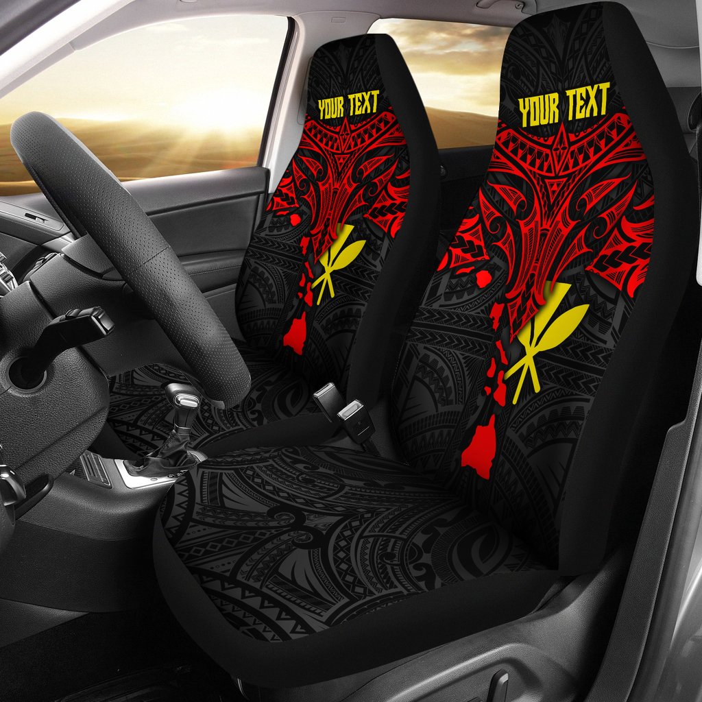 Hawaii Custom Personalised Car Seat Covers - Polynesian Whale Tail Universal Fit Red - Polynesian Pride