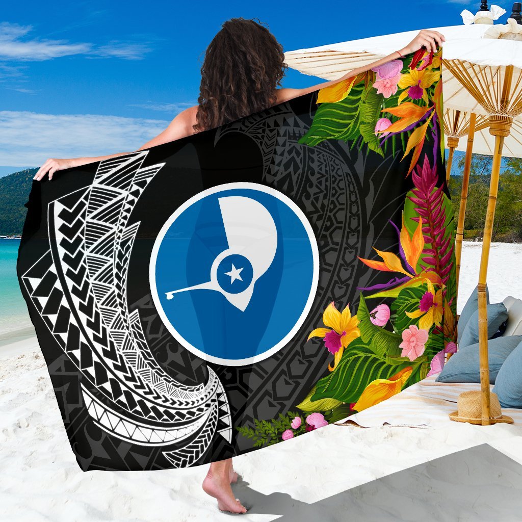 Yap State Sarong - Seal Spiral Polynesian Patterns Sarong - Yap State Black - Polynesian Pride