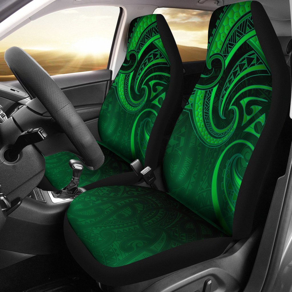 New Zealand Maori Mangopare Car Seat Covers Polynesian - Green One Size Green - Polynesian Pride