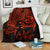 Hawaii Turtle Ohana Hibiscus Poly Premium Blanket - Orange White - Polynesian Pride