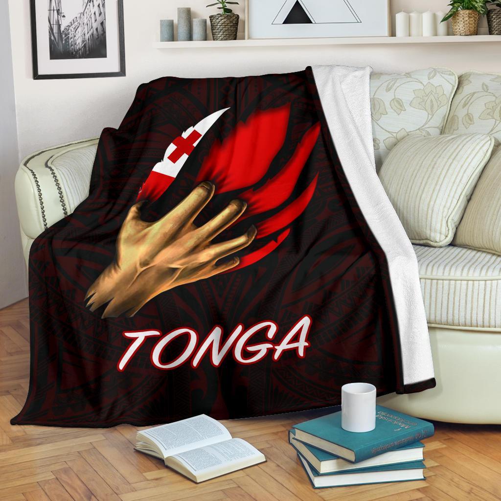 Tonga Premium Blanket - Tonga In Me (Red) White - Polynesian Pride