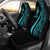 New Caledonia Car Seat Covers - Turquoise Polynesian Tentacle Tribal Pattern Crest Universal Fit Turquoise - Polynesian Pride