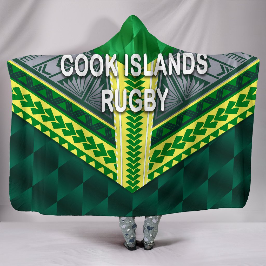 Cook Islands Ruby Hooded Blanket Style Hooded Blanket Green - Polynesian Pride