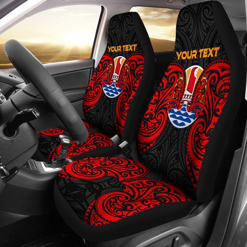 Tahiti Polynesian Custom Personalised Car Seat Covers - Tahitians Spirit Universal Fit Red - Polynesian Pride