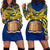 Tokelau Rugby Women Hoodie Dress Version Blue - Polynesian Pride