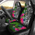 Kosrae Car Seat Covers - Turtle Plumeria Banana Leaf Universal Fit Black - Polynesian Pride