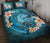 Nauru Polynesian Quilt Bed Set - Blue Plumeria Animal Tattoo Blue - Polynesian Pride