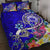 Samoa Quilt Bed Set - Turtle Plumeria (Blue) Blue - Polynesian Pride