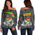 Guam Women's Off Shoulder Sweater - Turtle Guam Seal Chamorro Grey - Polynesian Pride