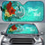 Tahiti Auto Sun Shade - Tropical Flowers Style Auto Sun Shade - Tahiti Universal Fit Green - Polynesian Pride