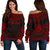 Federated States Of Micronesia Polynesian Chief Women's Off Shoulder Sweater - Red Version Red - Polynesian Pride