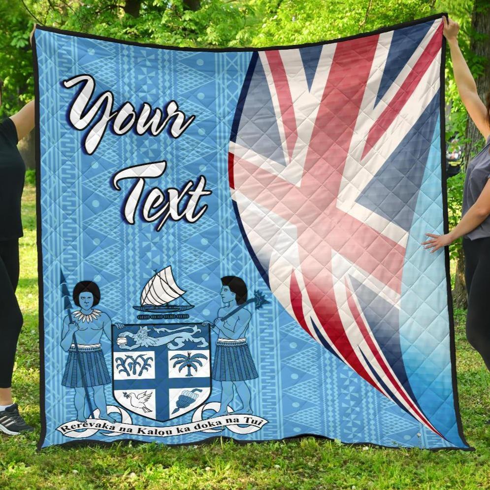 Fiji Custom Personalised Premium Quilt - Fiji Flag Blue - Polynesian Pride