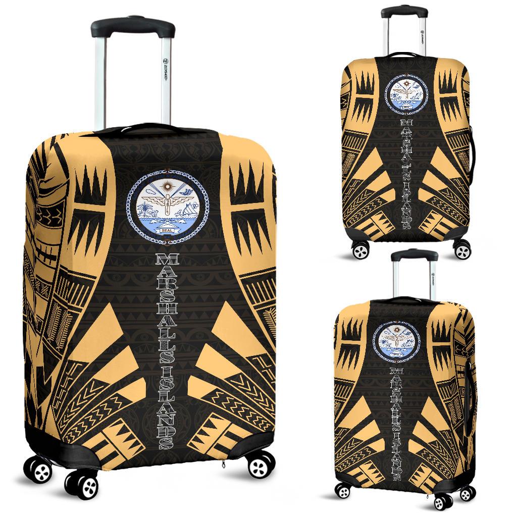 Marshall Islands Luggage Cover - Polynesian Tattoo Gold Gold - Polynesian Pride