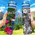 Samoa Custom Personalised Hydro Tracking Bottle - Turtle Plumeria Banana Leaf Hydro Tracking Bottle 32oz Large Black - Polynesian Pride